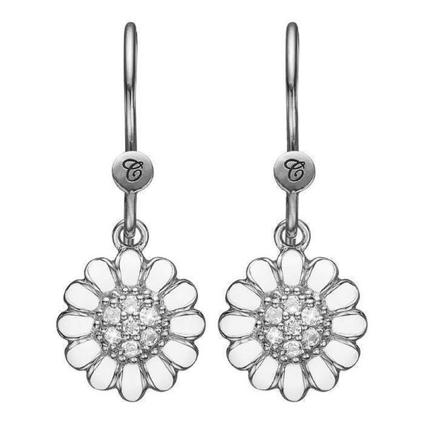 Image of Christina Collect 925 sterling sølv White Marguerite Smukke margueritter med hvid emalje og 14 glitrende topas, model 670-S12White